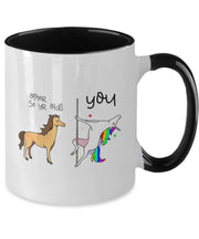 Other 50 yr olds you Funny 50th  birthday mug unicorn pole dancer  two toned coffee mug