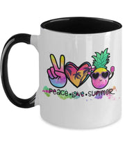 Peace love summer tie dye trendy boho gifts  summer pineapple coffee mug tie dye Fun birthday gift ideas coffee mug