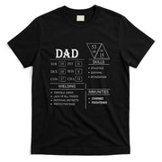 Roleplaying Dice Gamer Dragon Dad Stat Skills Wielding T-Shirt