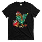 Most Wonderful Christmas Co Bigfoot Christmas Tree Lights Xmas Boys Men Sasquax T-Shirt