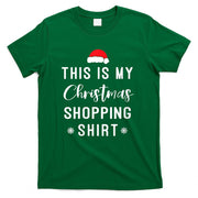 Womens This is My Christmas Shopping Shirt For Mom Funny Christmas V-Neck T-Shirt