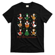 Retro Silly Goose Santa Cute Merry Christmas Tis The Season T-Shirt