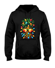 Tropical Pineapple Sunglass Christmas Lights Xmas T-Shirt
