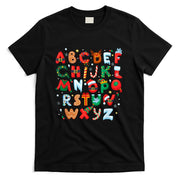 Teacher Christmas Alphabet Back To School Holiday Learning T-Shirt