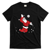 Santa Playing Volleyball Christmas Pajama Cool Sport X-Mas T-Shirt