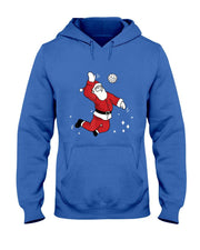 Santa Playing Volleyball Christmas Pajama Cool Sport X-Mas T-Shirt