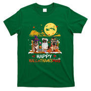 Pug Happy Hallothanksmas Halloween Thanksgiving Xmas T-Shirt
