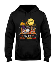 Pug Happy Hallothanksmas Halloween Thanksgiving Xmas T-Shirt