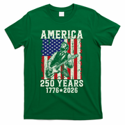 250th Anniversary Abraham Lincoln Guitar 250 Years Birthday T-Shirt - Green