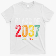 2037 Graduation Class Of 2037 Grow With Me Retro T-Shirt - White