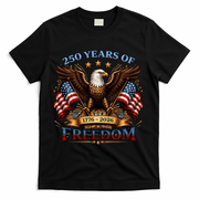 250 Years Of Freedom Eagle 1776 2026 America USA Anniversary  T-Shirt - Black