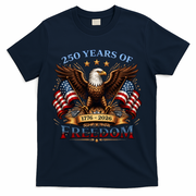 250 Years Of Freedom Eagle 1776 2026 America USA Anniversary  T-Shirt - Navy