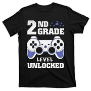 2Nd Grade Level Unlocked Video Gamer Back To School T-Shirt