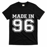 30 Birthday Made In 1996 Sports Jersey T-Shirt - Black