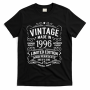 30th Birthday Vintage Made In 1996 Premium Quality Authentic Classic Birthday T-Shirt - Black