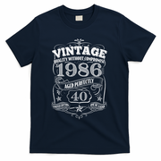 40th Birthday 1986 Vintage Quality Without Compromise  T-Shirt - Navy