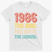 40th Birthday 1986 The Man Myth The Legend T-Shirt - White