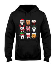 Funny Dental Christmas Cute Teeth Costume Dentist Santa Hat T-Shirt