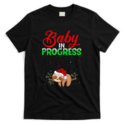 Pregnant Women Sloth Pregnancy Announcement Christmas T-Shirt