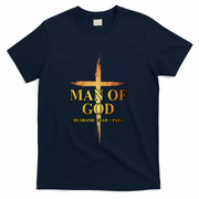 Man Of God Husband Dad Papa Cross Religious God Bible Christ T-Shirt