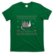 Overstimulated But Festive Opossum Ugly Sweater Christmas T-Shirt