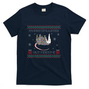 Overstimulated But Festive Opossum Ugly Sweater Christmas T-Shirt