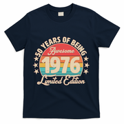 50th Birthday 50 Years Of Being Awesome 1976 Limited Edition T-Shirt - Navy