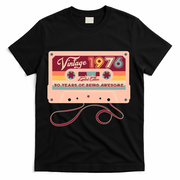 50th Birthday Vintage 1976 Limited Edition Cassette Tape T-Shirt - Black