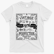 50th Birthday Vintage 1976 Genuine Quality Age To Perfection Original Parts Mostly T-Shirt - White