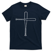 Cross Baseball Bats Christian Faith Sports Coach Pitcher T-Shirt