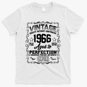 60th Birthday 1966 Vintage Quality Without Compromise Aged To Perfection Genuine T-Shirt - White