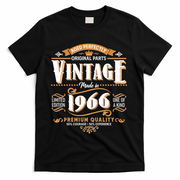 60th Birthday Age Perfectly Original Parts Vintage Made In 1966 Premium Quality T-Shirt - Black