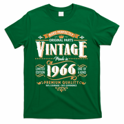 60th Birthday Age Perfectly Original Parts Vintage Made In 1966 Premium Quality T-Shirt - Green