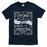 60th Birthday Vintage 1966 Genuine Quality Age To Perfection Original Parts Mostly T-Shirt - Navy