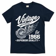 60th Birthday Vintage Age To Perfection EST 1966 Superior Quality T-Shirt - Navy