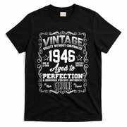 80th Birthday 1946 Vintage Quality Without Compromise Aged To Perfection Genuine T-Shirt - Black