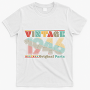 80th Birthday Retro Style Vintage 1946 Original Parts T-Shirt - White