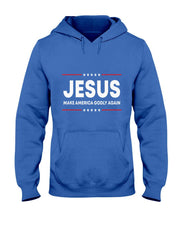 Jesus Make America Godly Again Patriotic Christian Faith USA T-Shirt