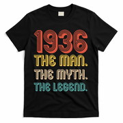 90th Birthday 1936 The Man Myth The Legend T-Shirt - Black