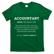 Accountant Funny Job Title Dictionary Profession Definition T-Shirt - Green