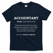 Accountant Funny Job Title Dictionary Profession Definition T-Shirt - Navy
