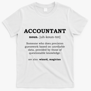 Accountant Funny Job Title Dictionary Profession Definition T-Shirt - White