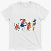 Cute Fourth Of July Summer Fun Group T-Shirt - White