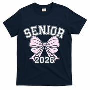 Class Of 2026 Senior Coquette Bow Aesthetic T-Shirt - Navy