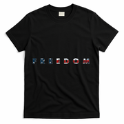Freedom 250th Anniversary Birthday America USA Eagle Front And Back T-Shirt - Black
