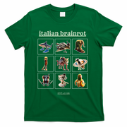 Italian Brainrot Characaters Meme Gen Z Funny Humor T-Shirt - Green