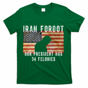 Iran Forgot Trump Has 34 Felonies T-Shirt - Green