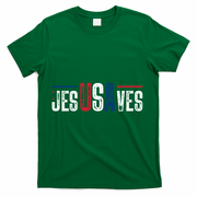 Jesus Saves USA Faith 4th Of July T-Shirt - Green