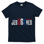 Jesus Saves USA Faith 4th Of July T-Shirt - Navy