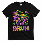 Mardi Gras 67 Bruh Funny 6-7 Meme T-Shirt - Black